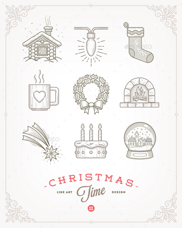 Set of Christmas Signs and Symbols - Christmas Seasons/Holidays