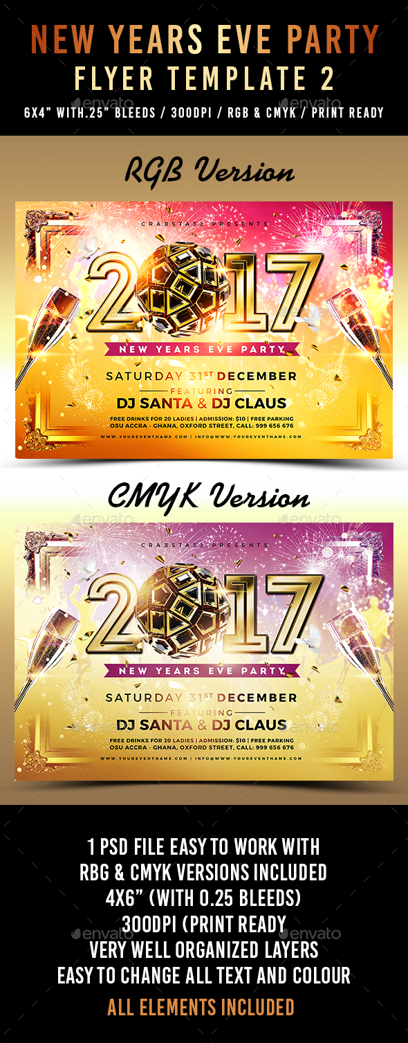 New Years Eve Party Flyer Template 2 - Flyers Print Templates
