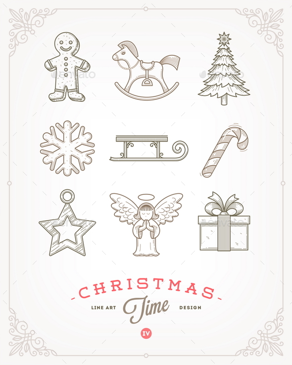Set of Christmas Signs and Symbols - Christmas Seasons/Holidays