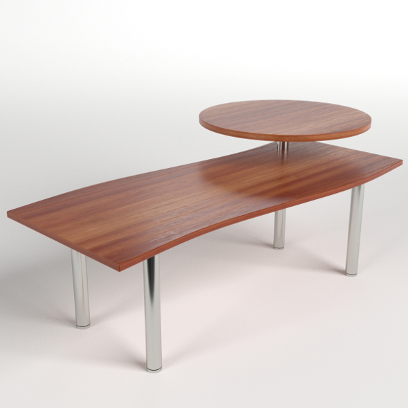Desk with circular shelf 1 - 3DOcean Item for Sale