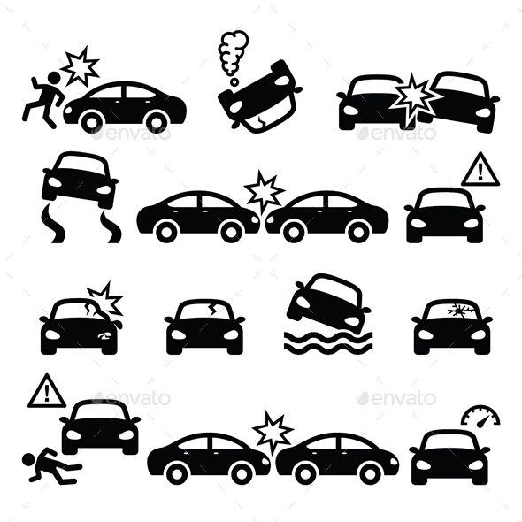Road Accidents Set - Miscellaneous Vectors