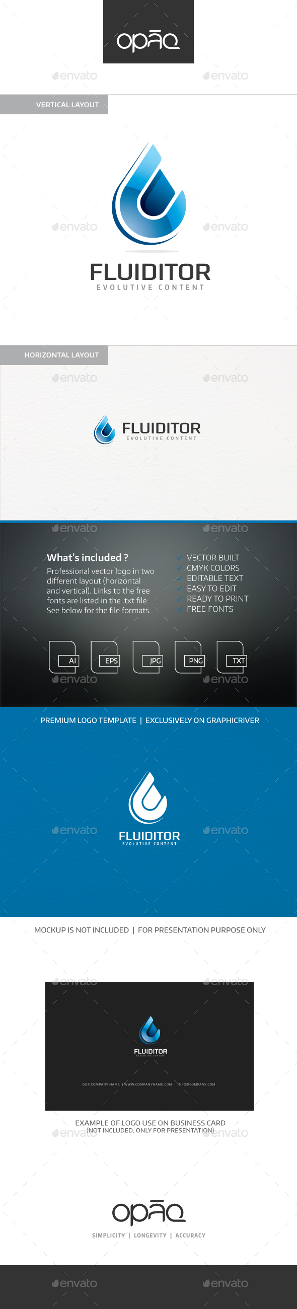 Fluiditor Logo - Abstract Logo Templates