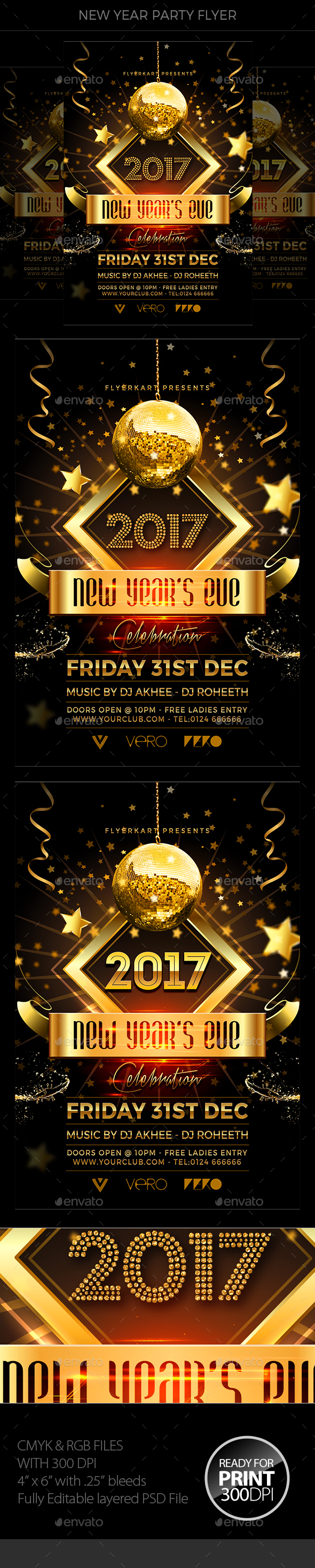 New Year Party Flyer - Events Flyers
