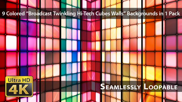 Broadcast Twinkling Hi-Tech Cubes Walls - Pack 01