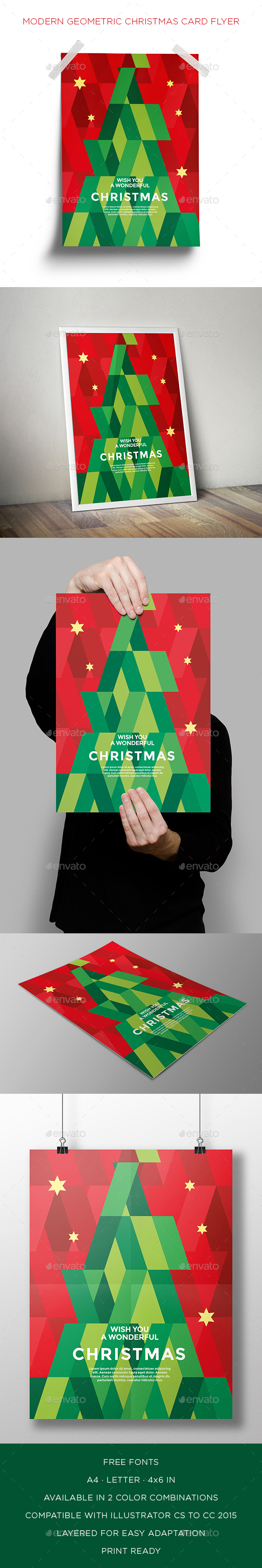 Modern Geometric Christmas Card Flyer