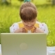 Teen Girl with Laptop in the Park. - VideoHive Item for Sale