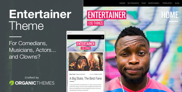 Entertainer - Comedians, Actors, Musicians, Professionals, Responsive WordPress Theme - Film & TV Entertainment