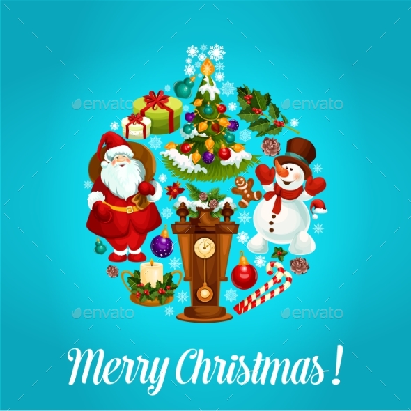 Merry Christmas Greeting Vector Design - Christmas Seasons/Holidays
