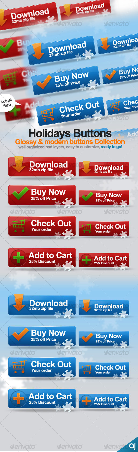 Holidays Buttons Collection 018 - Buttons Web Elements