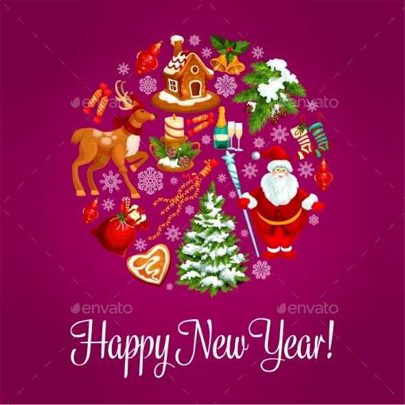 Happy New Year Greeting Card - New Year Seasons/Holidays