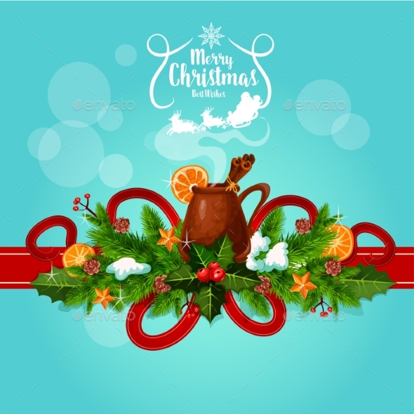 Merry Christmas Mulled Wine Greeting - Christmas Seasons/Holidays