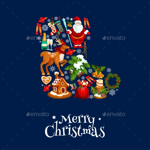 Merry Christmas Greeting Poster, Card - Christmas Seasons/Holidays