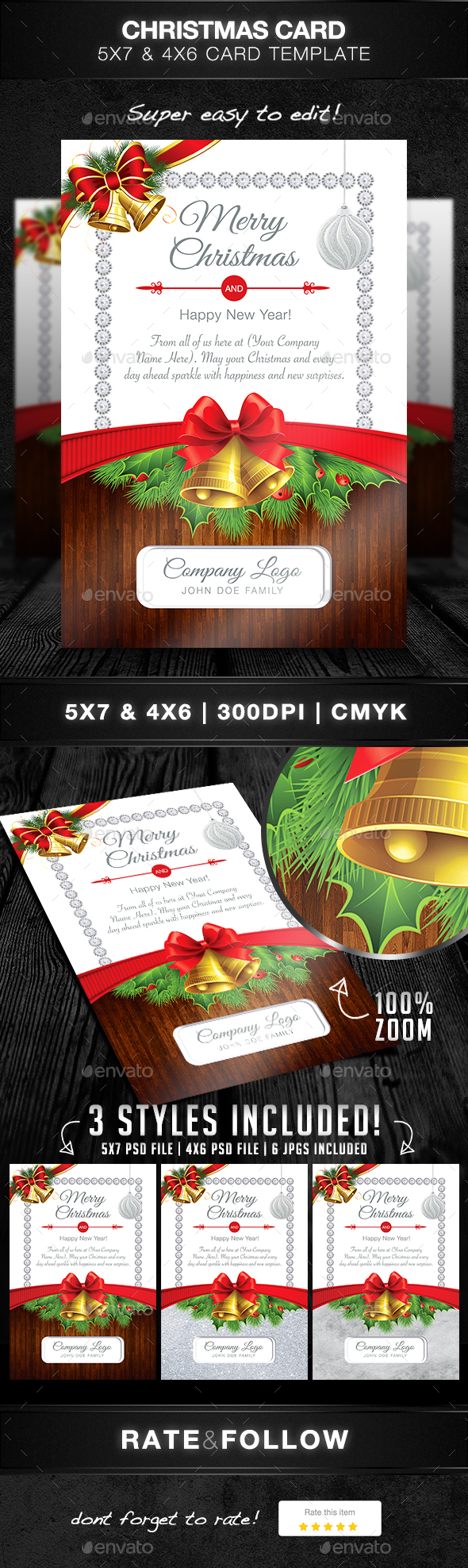 Christmas Card Template - Commerce Flyers