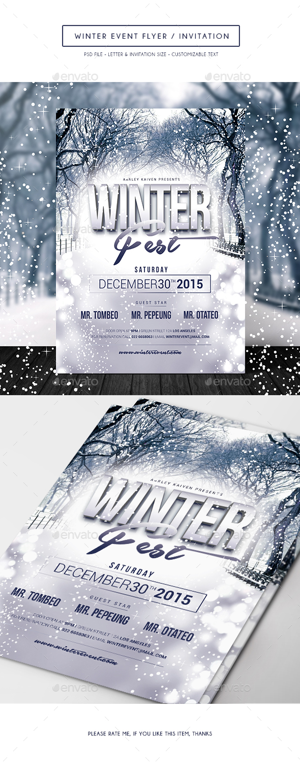Winter Event Flyer / Invitation - Clubs & Parties Events