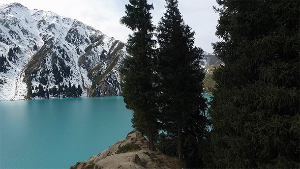 Green Spruces and Blue Lake.