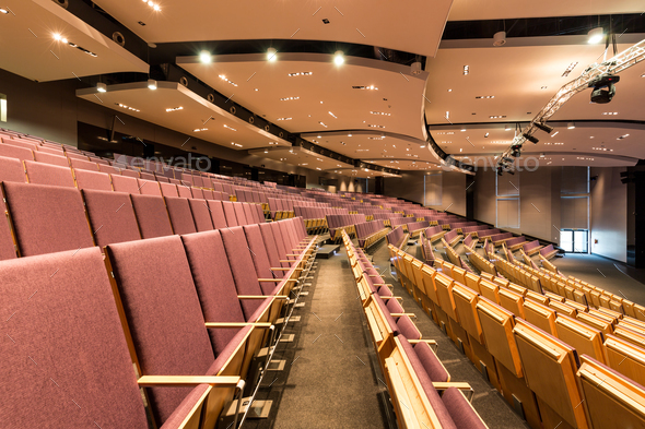 Large lecture hall in academy - Stock Photo - Images