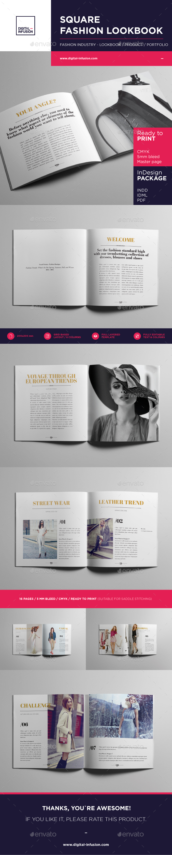 Square Fashion Lookbook / Product Book - Portfolio Brochures