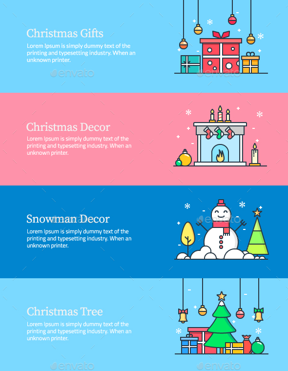 Christmas Web Banners - Web Elements Vectors