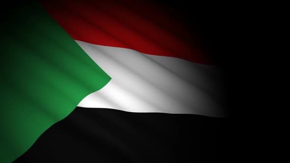 Sudan Flag Blowing in Wind alt