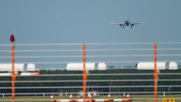 Civil Plane Landing at Dusseldorf