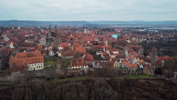Aerial Panorama of Rothenburg Ob Der Tauber