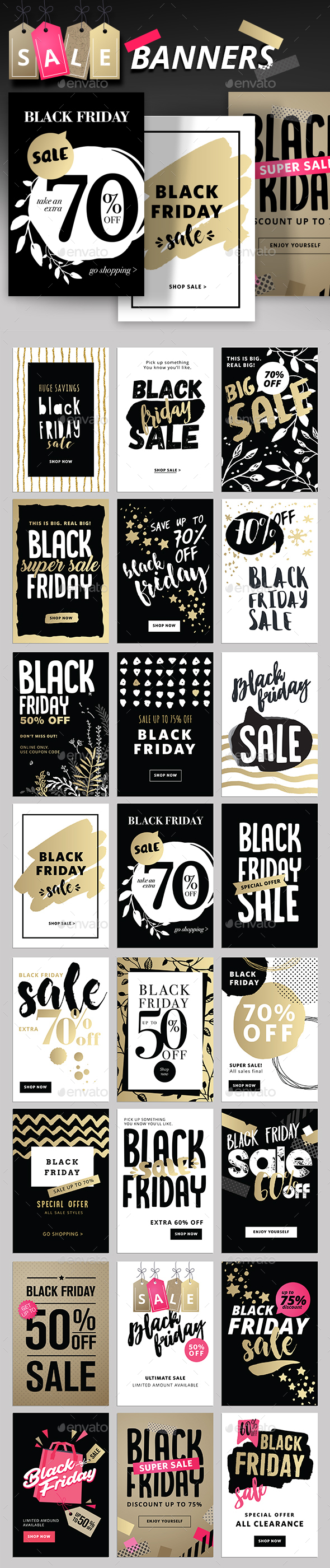Black Friday Social Media Banners - Banners & Ads Web Elements