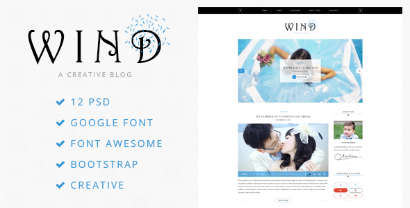 Wind - Creative Blog PSD Template - PSD Templates