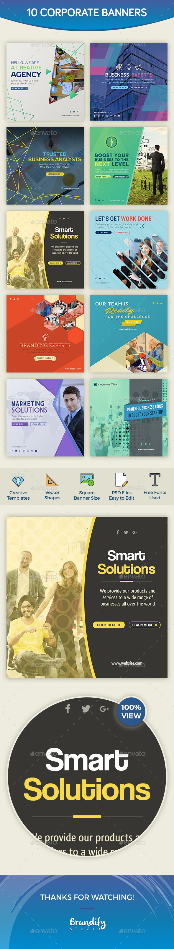 Corporate Banners - Social Media Web Elements