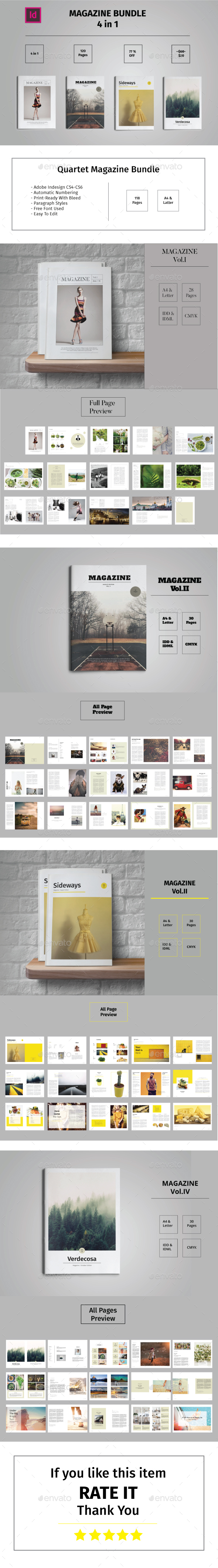 Quartet Magazine Bundle - Magazines Print Templates