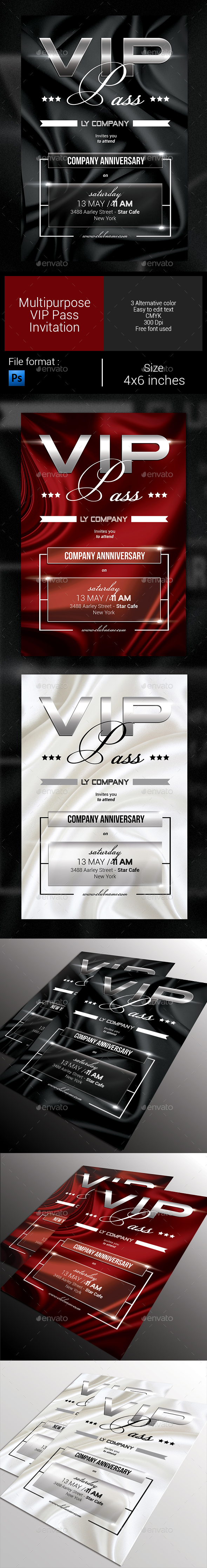 Multipurpose VIP Pass Invitation - Invitations Cards & Invites