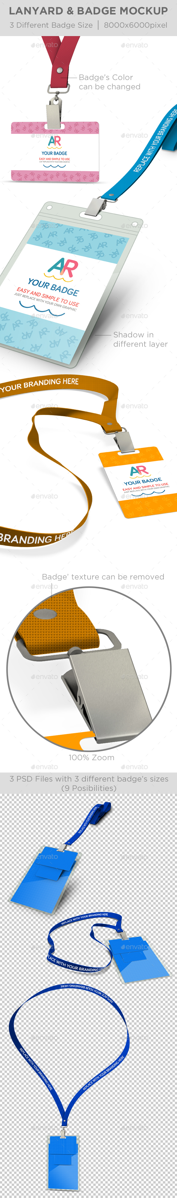 Lanyard & Badge Mockup - Product Mock-Ups Graphics