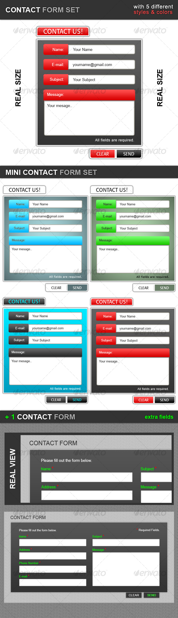 Contact Form Set - Forms Web Elements