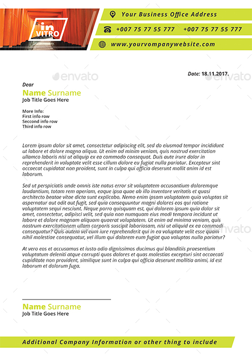 InVitro Letterhead Template, Print Templates | GraphicRiver