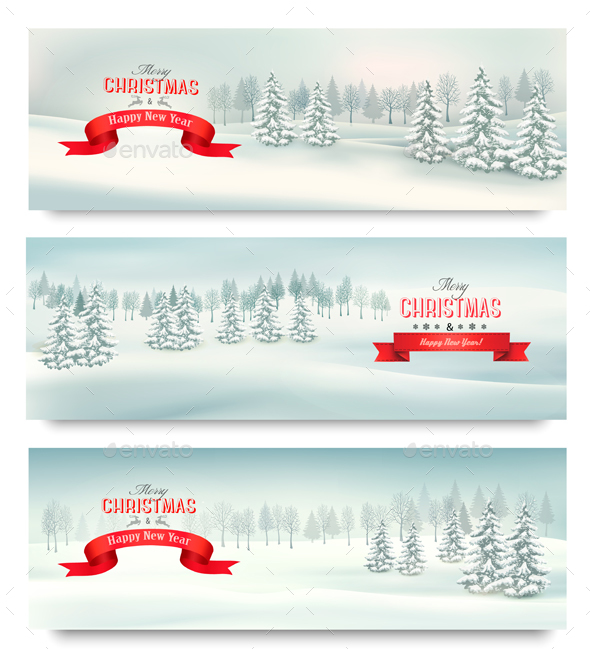 Three Christmas Landscape Banners - Christmas Seasons/Holidays