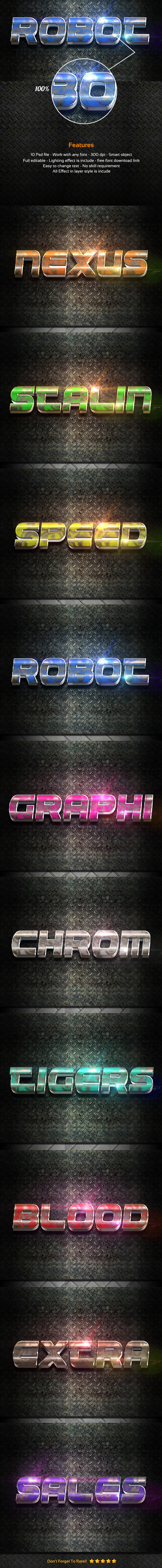 3D Chrome Light Text Effect - Text Effects Styles