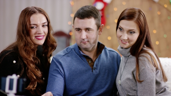 Company of Young People Taking Selfie alt