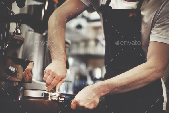 Download Barista Cafe Coffee Uniform Apron Service Shop Concept Stock Photo By Rawpixel