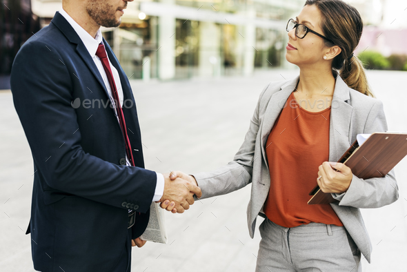 Handshake Greeting Corporate Business People Concept