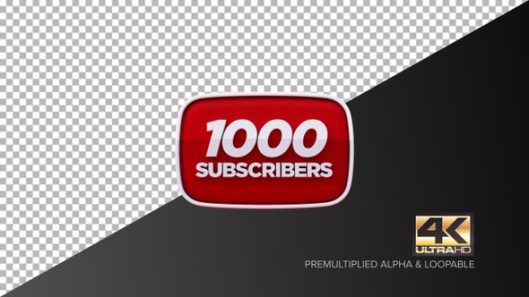 Set 5-1 Youtube 1000 Subscribers Count Animation 4K