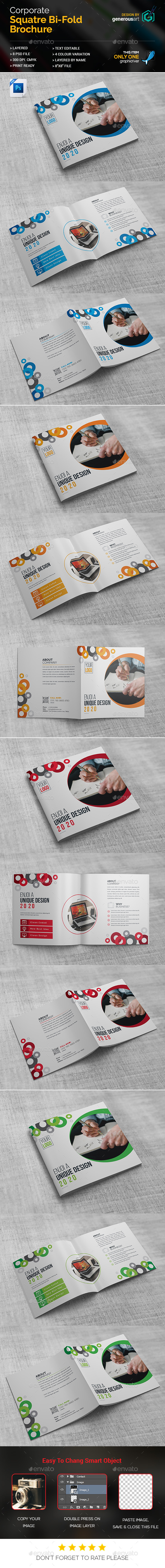 Square Bi-Fold Brochure - Brochures Print Templates