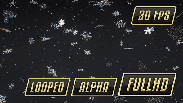 Falling Snowflakes Rain No Background Loop