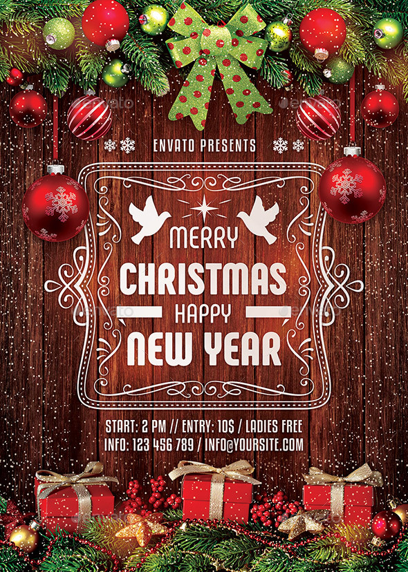Merry Christmas & Happy New Year Flyer