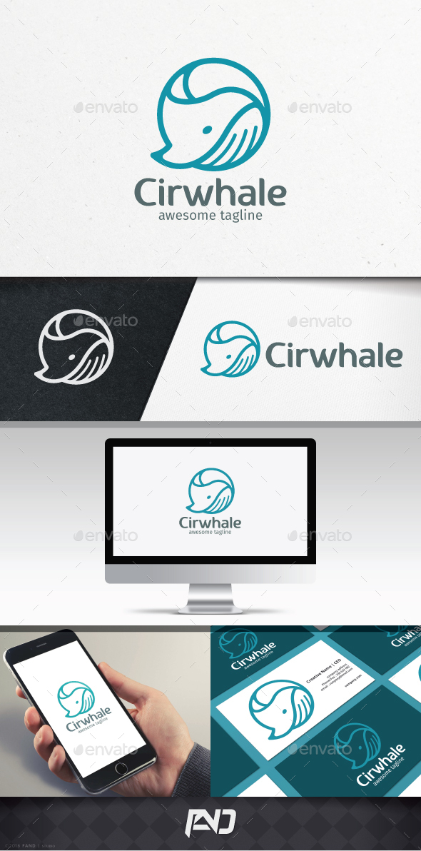 Circle Whale Logo Template - Animals Logo Templates