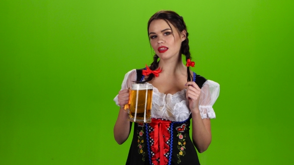 Girl Oktoberfest Sexually Attracts and Licks Hes Lips alt