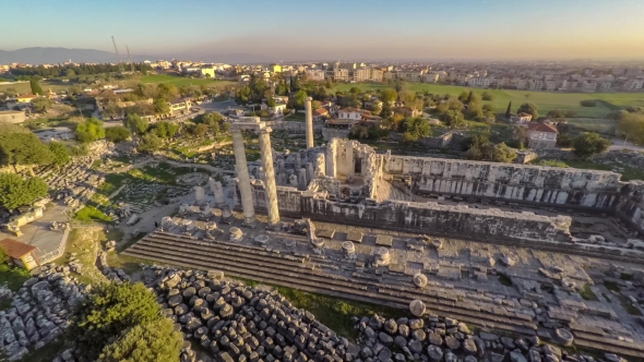 Flight Over the Apollo Temple Area, Didim, Turkey