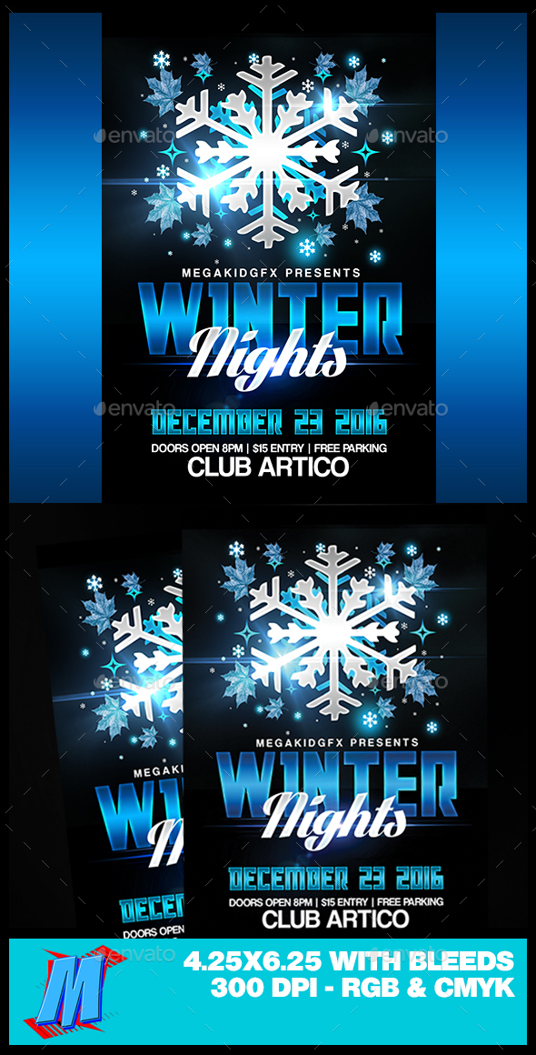 Winter Nights Flyer Template - Clubs & Parties Events