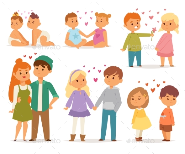 Couple in Love Vector Set - People Characters
