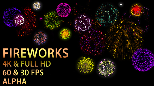Fireworks Pack - Alpha Channel - 18 Videos