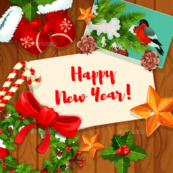 Wnter Holiday Greeting Card Design - New Year Seasons/Holidays