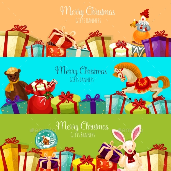 Christmas Gift and Toy Banner Set for Xmas Design - Christmas Seasons/Holidays